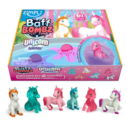 Pack 6 Bombas Baño Sorpresa Unicornios Zimpli