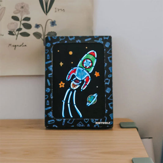 Pack Decoración Pared Iluminada KidyNeon Azul Kidywolf