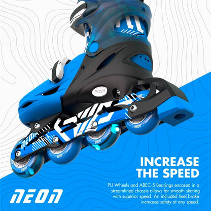 Patines Combo 2 en 1 Neón Goteki Azul Tallas 30-33 Yvolution