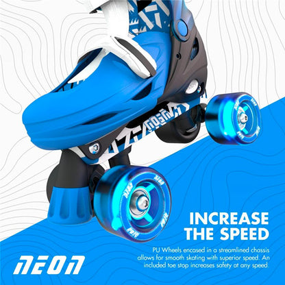 Patines Combo 2 en 1 Neón Goteki Azul Tallas 30-33 Yvolution