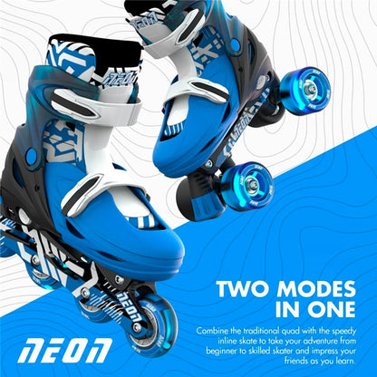 Patines Combo 2 en 1 Neón Goteki Azul Tallas 30-33 Yvolution