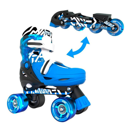 Patines Combo 2 en 1 Neón Goteki Azul Tallas 30-33 Yvolution