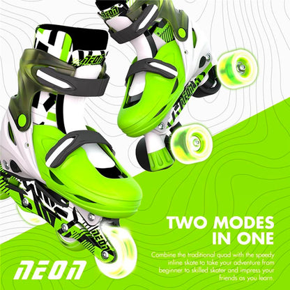 Patines Combo 2 en 1 Neón Goteki Verde Tallas 30-33 Yvolution