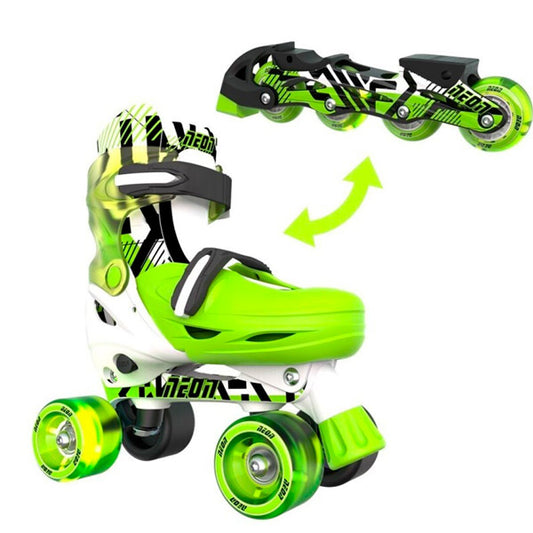 Patines Combo 2 en 1 Neón Goteki Verde Tallas 30-33 Yvolution