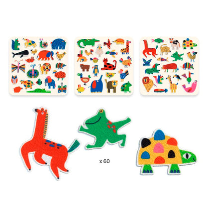 Pegatinas Bebés 60 Pegatinas Fieltro Animales Djeco