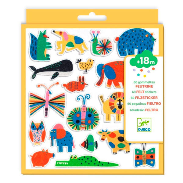 Pegatinas Bebés 60 Pegatinas Fieltro Animales Djeco