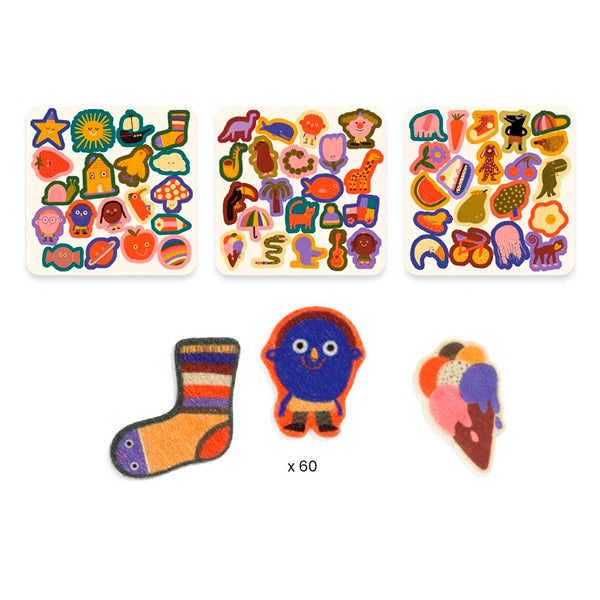 Pegatinas Bebés 60 Pegatinas Fieltro Los Divertidos Djeco