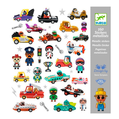 Pegatinas El Universo De Los Crazy Motors Djeco