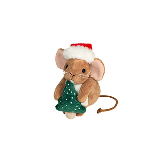 Peluche Ratón Con Árbol Navidad 11 cm