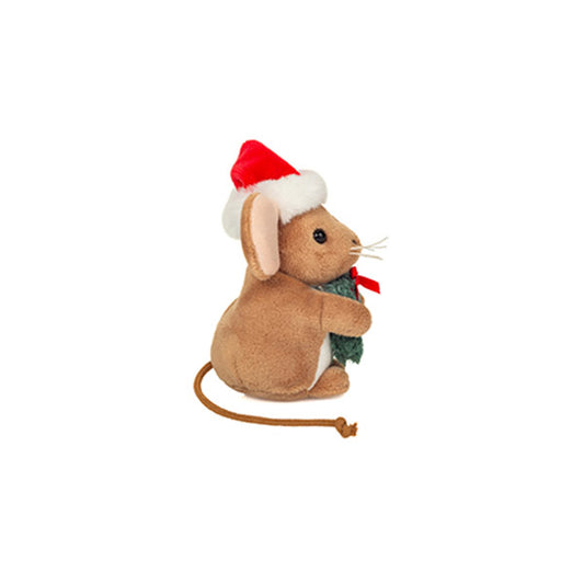 Peluche Ratón Navideño Con Corona Navidad 11 cm
