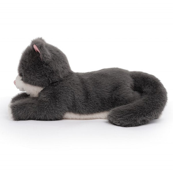 Peluche Tu Amigo Misty El Gato Gris Tumbado