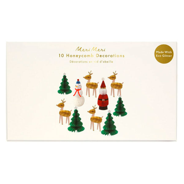 Personajes Navideños De Nido De Abeja 10 Unidades Meri Meri