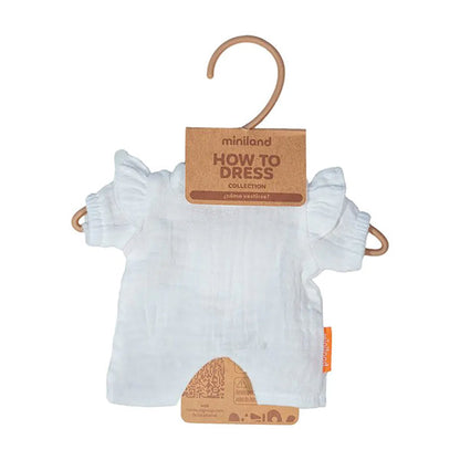 Pijama Blanco Gorro Ropa Muñecos 21 cm Miniland