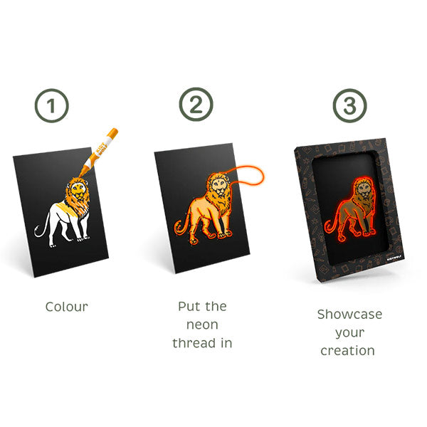 Kit Decoración Pared Iluminada KidyNeon Naranja Kidywolf