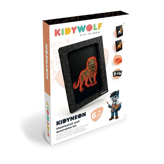 Kit Decoración Pared Iluminada KidyNeon Naranja Kidywolf