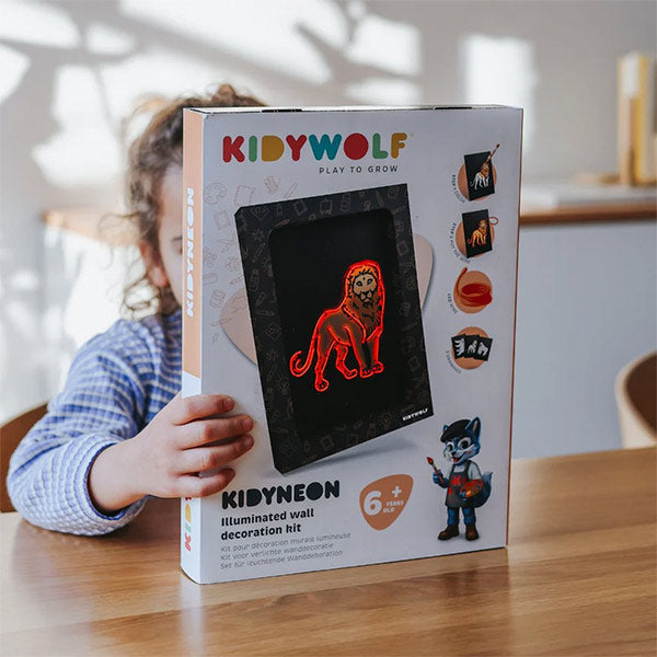 Kit Decoración Pared Iluminada KidyNeon Naranja Kidywolf