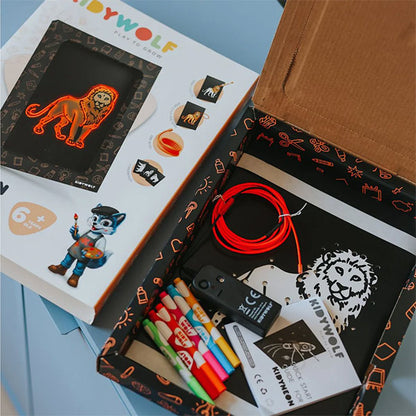 Kit Decoración Pared Iluminada KidyNeon Naranja Kidywolf