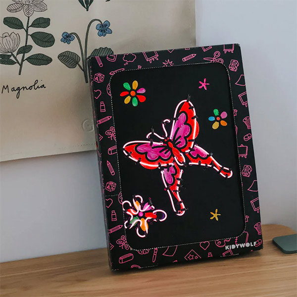 Kit Decoración Pared Iluminada KidyNeon Rosa Kidywolf