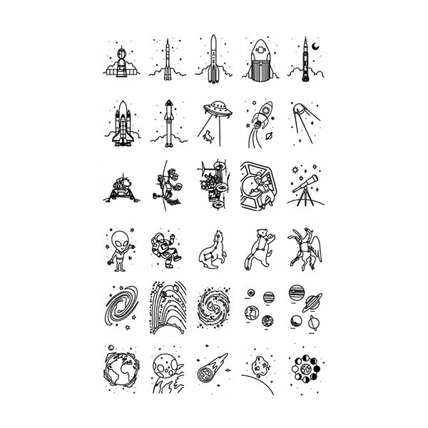 Plantillas Pizarra Mágica Kidydraw Dinos y Galaxia