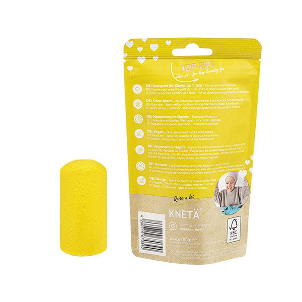 Plastilina Vegana Kneta Amarillo 100g Bolsa Cierre Zip