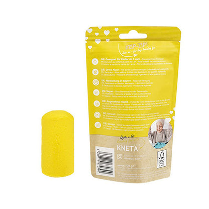 Plastilina Vegana Kneta Amarillo 100g Bolsa Cierre Zip