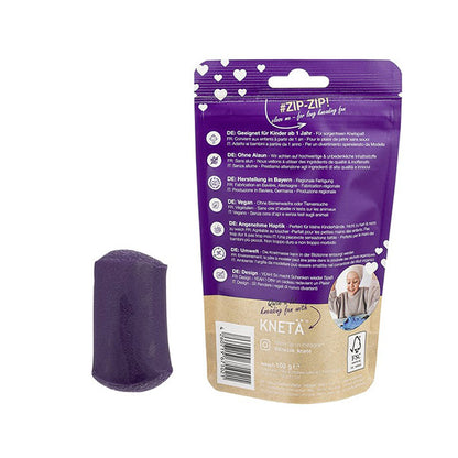 Plastilina Vegana Kneta Morado 100g Bolsa Cierre Zip