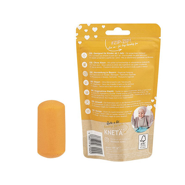 Plastilina Vegana Kneta Naranja 100g Bolsa Cierre Zip