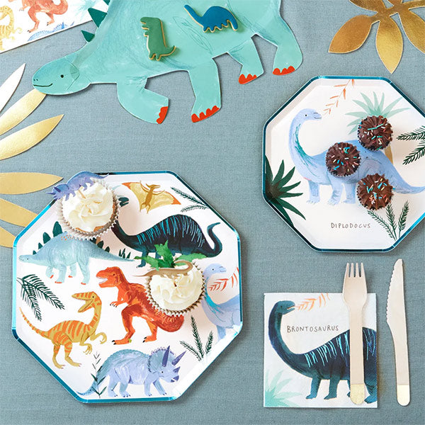 Platos Grandes Dinosaurios Meri Meri 8 unidades