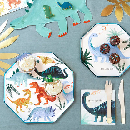 Platos Grandes Dinosaurios Meri Meri 8 unidades
