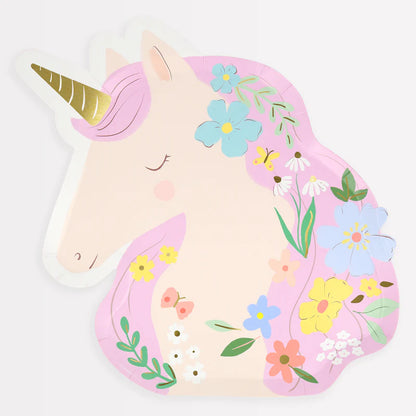Platos Forma Unicornio del Prado Meri Meri 8 uds
