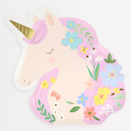 Platos Forma Unicornio del Prado Meri Meri 8 uds