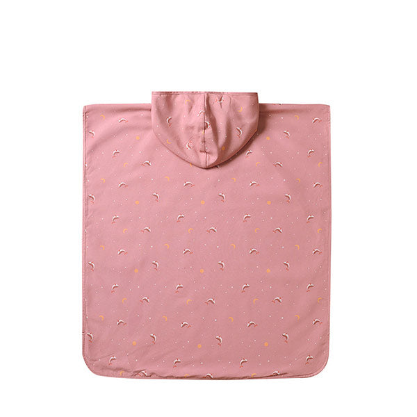 Poncho de Playa Infantil Secado Rápido Whale Pink Monneka