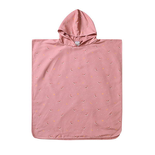 Poncho de Playa Infantil Secado Rápido Whale Pink Monneka