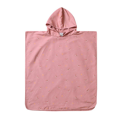 Poncho de Playa Infantil Secado Rápido Whale Pink Monneka