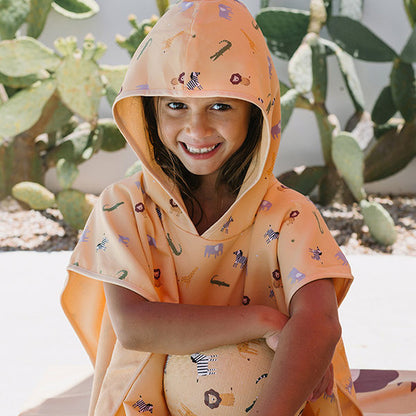 Poncho de Playa Infantil Secado Rápido Wild Animals Monneka