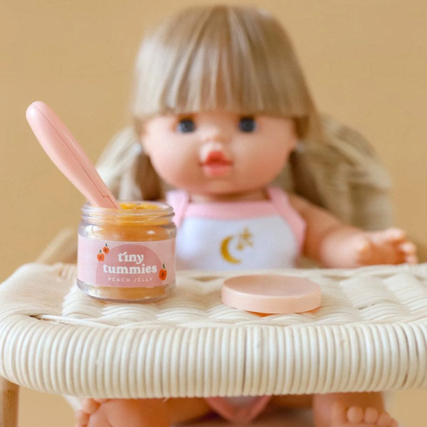 Comida Para Muñecos Potito Melocotón y Cuchara Mágica Tiny Harlow