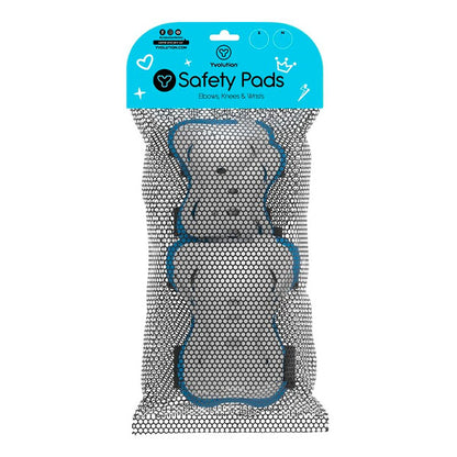 Rodilleras Coderas y Protecciones Manos Acolchadas Azul Yvolution