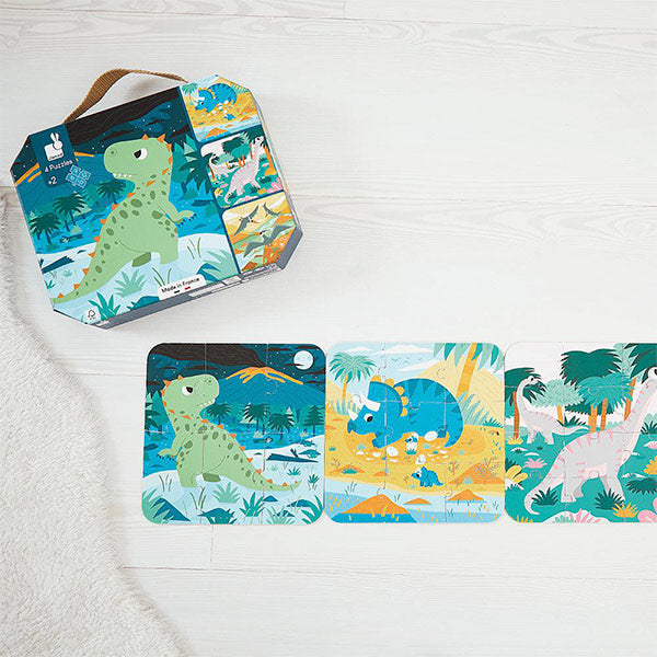 Puzle Evolutivo Los Dinosaurios 4 en 1 Puzzles de 6-9-12-16 Piezas