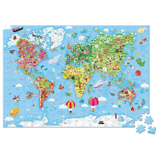 Puzle Gigante Atlas Mundial Janod 300 Piezas +7 años