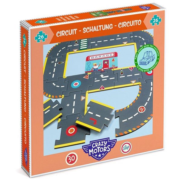 Puzzle Circuito Ciudad Crazy Motors Gigante 26 Piezas