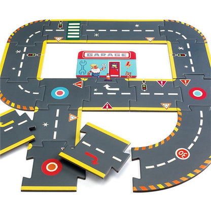 Puzzle Circuito Ciudad Crazy Motors Gigante 26 Piezas
