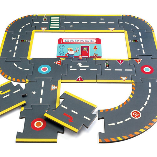 Puzzle Circuito Ciudad Crazy Motors Gigante 26 Piezas