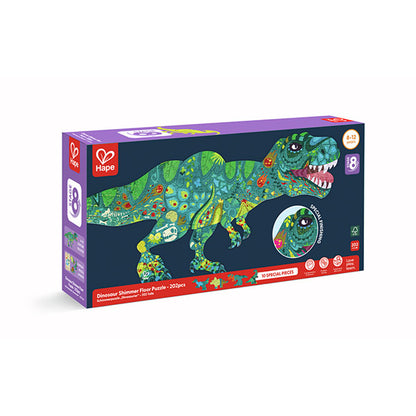 Puzzle De Suelo Brillante De Dinosaurios 200 piezas