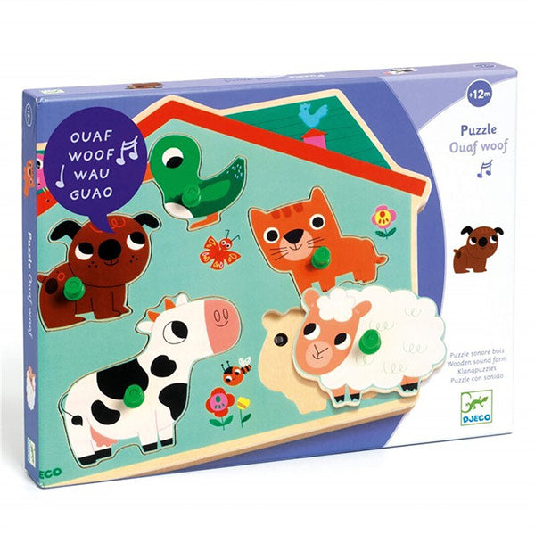 Puzzle Encajable Ouaf Woof Musical Djeco
