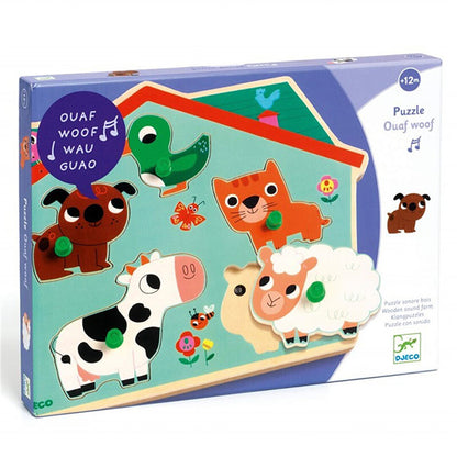 Puzzle Encajable Ouaf Woof Musical Djeco