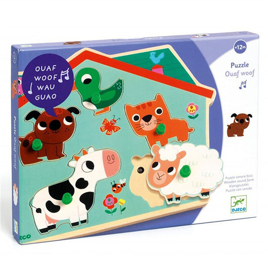Puzzle Encajable Ouaf Woof Musical Djeco