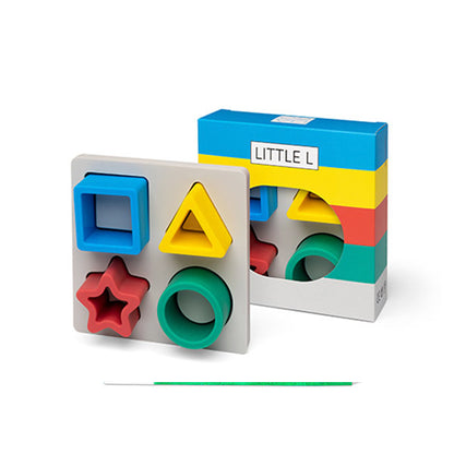 Puzzle Encajable Geométrico Colores Little L Silicona