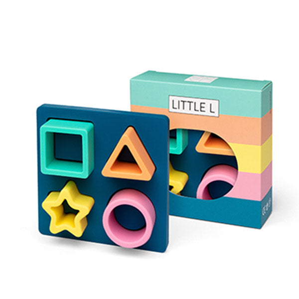 Puzzle Encajable Geométrico Colores Pastel Little L Silicona