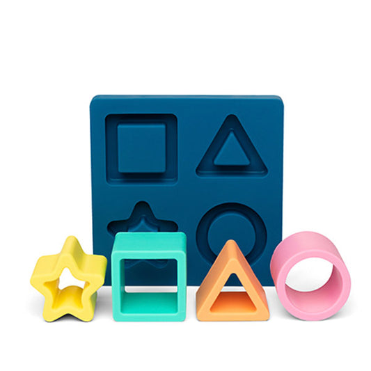 Puzzle Encajable Geométrico Colores Pastel Little L Silicona
