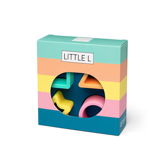 Puzzle Encajable Geométrico Colores Pastel Little L Silicona